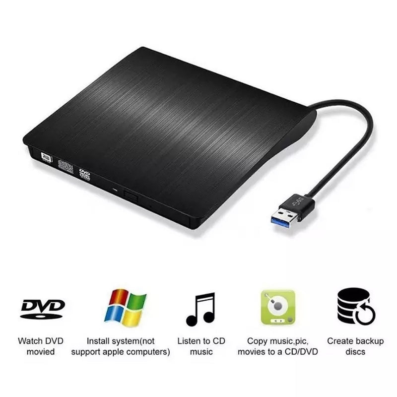 Gravador Leitor Dvd Externo Usb 3.0 Portátil Pc Notebook