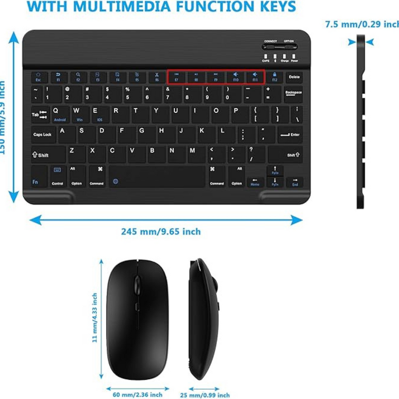 kits Teclado e Mouse+ Sem fio e Bluetooth e Tablet