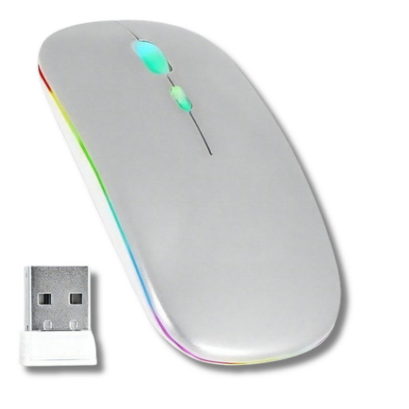 Mouse Sem Fio Bluetooth Recarregável LED