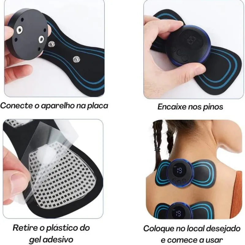 Mini Massageador Elétrico Portátil De Estimulação EMS. Para Alivio Da Dor Muscular