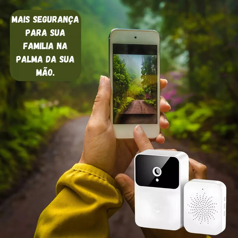 Campainha Com Câmera Wi-Fi Sem Fio. Com Monitoramento Remoto e Notificações